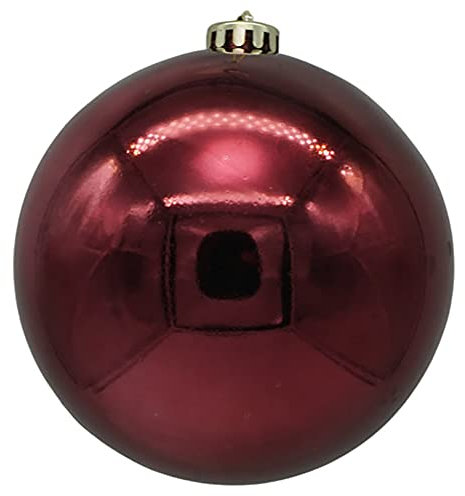 XXL Weihnachtskugeln groß für den Außenbereich, frostsicher und wetterfest 20 oder 30 cm (Ø 30 cm, Bordeaux glänzend)