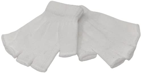 WS UK 1 Pair of Adults Unisex Fingerless Gloves [White]