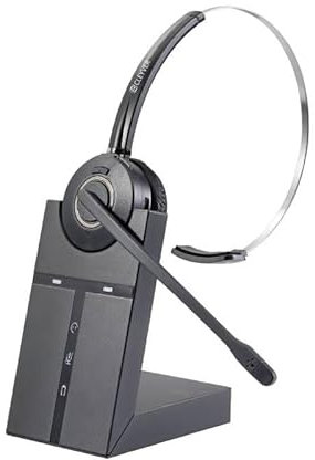 Cleyver Casque sans Fil, ODHW30, Technologie DECT, Version Mono, 120m De Portée, Micro Antibruit, Haute Qualité Sonore, Longue Autonomie, Optimisé Teams, Noir