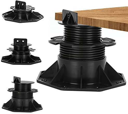 Daromigo Lot de 40 pieds réglables pour terrasse en hauteur 30-60 mm - Pieds réglables - Pour lames de terrasse, sous-structure WPC