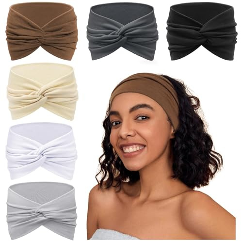 AWUMBUK Extra Breites Haarband Damen 18cm, Stirnband Damen Dünn Elastische Headbands Weiche Haarbänder Antirutsch Haarreifen Haarschmuck Yoga Sport