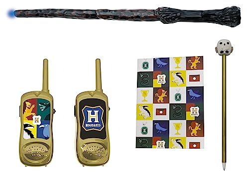 Lexibook, Harry Potter, Zauberer-Abenteurer-Set, RPTW11HP | Walkie-Talkies, Zauberstab, Notizbuch, Stift, Radiergummi, Weiß/Gold