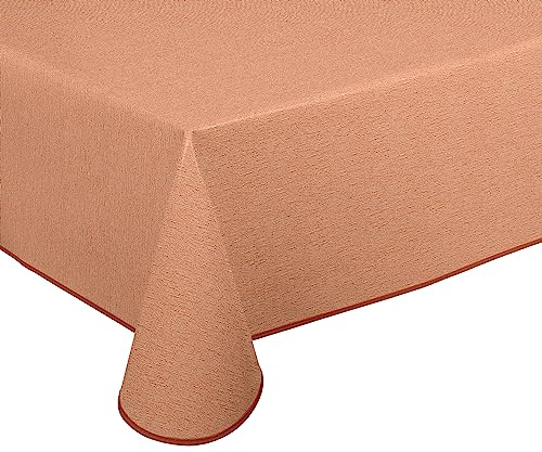 BEAUTEX Wachstuchtischdecke abwaschbar Leinenstruktur Terra Eckig 130x220 | Wasserundurchlässig, pflegeleicht, strapazierfähig, für Küche, Esszimmer, Balkon & Garten, ideal zum Basteln mit Kindern