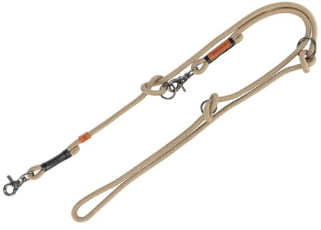 TRIXIE Guinzaglio per cani BE NORDIC V-Linea S – M, 2,00 m ø 8 mm in sabbia/nero – guinzaglio regolabile con fascino nordico – per cani di piccola e media taglia – 17224