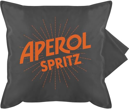 Kissenbezug - & Fasching - Kissen - Aperol Spritz Kostüm I Karneval Kostüm Aperol Spritz - 50 x 50 cm - Grau - aperol+kissen karnevalskissen fasching- sauf pillow kissenbezüge fasnet carnevale