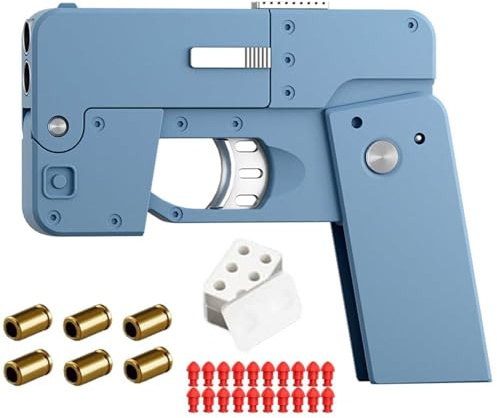 LINGHGD Faltbares Handy Form Pistole Spielzeug, Faltbare tragbare Handheld Spielzeug Pistole + 20 weiche Kugel, kreative Anti-Stress-Spielzeug