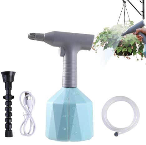 Pulvérisateur électrique de Jardin – Pulvérisateur d'eau | Pulvérisateur électrique | Automatique de 1 l avec Tuyau d'eau de 2,5 m | Flacon pulvérisateur Rechargeable | Arrosoir pour