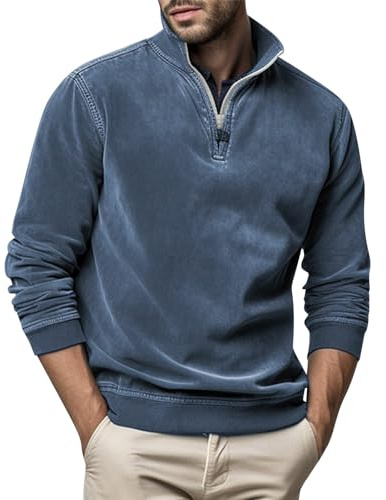 Tee Shirt Chaud Homme Sweat Polaire Hiver Pull Col Roulé Montant Polo Manche Longue Sweater Blanc Chemise Turquoise 4XL