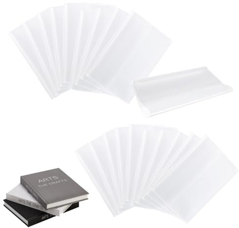 SZSMW 20 Stück Buchfolie - Umschläge Für Schulbücher - Einband Schulbuch，Geeignet Zum Schutz Verschiedener Materialien und Bücher in Schulen und Büros,Geschützt vor Staub, Schmutz und Tränen