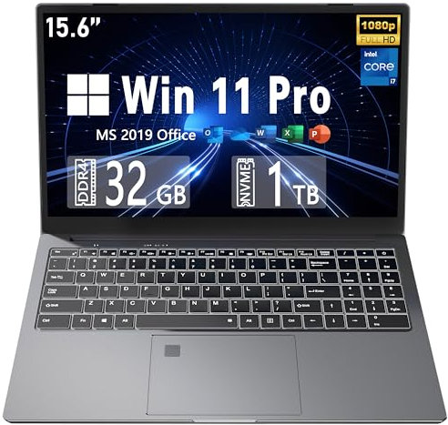 Amita 15.6 FHD Metal Laptop Core i7-9750H (Up to 4.5GHz),32GB RAM | 1TB NVMe SSD | UHD Graphics 630 | Full-Function DP & RJ45 | Backlit Keyboard | Fingerprint Security