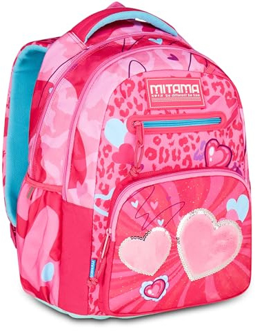 Mitama Sac à dos New Plus FURRYPINK, fuchsia, sac à dos scolaire primaire, 30 L, super spacieux, ergonomique, robuste pour fille