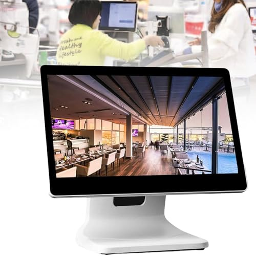 DUXMM Caisse Enregistreuse 4G,SSD 64 Moniteur à écran Tactile,Système De Caisse Enregistreuse Pos,avec écran Tactile LCD USB 15.6,pour La Vente Au Détail, Restaurant,8GB