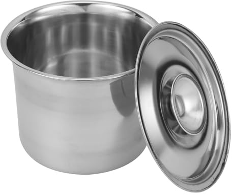 Sosoport Contenedor Resistente a Deformaciones y Roturas de Acero Inoxidable de 450ml Tapa, Reutilizable para Helado Adecuado para Familia y Hoteles