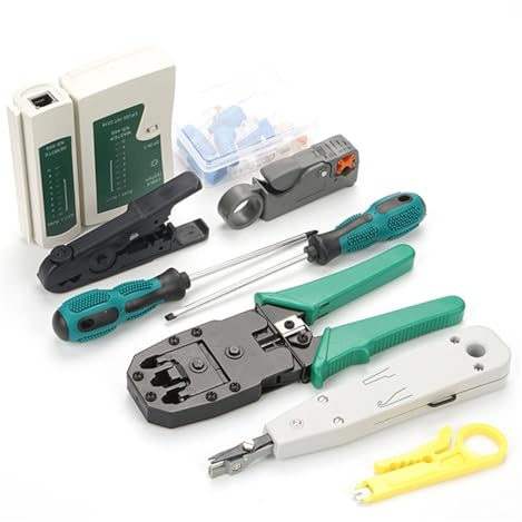 Network Tool Kit Professional Portable Ethernet Computer MaintenanceCable Tester Crimper Cutter Repair Set With Bag(Ordinary)