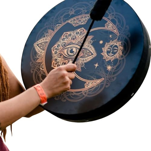 Musica multifunzionale Drum - Strumento di medicina batteria Soul Gift | Samanics fatto a mano Bongo | Strumenti sciamanici vegani, strumento di del suono, di donna membrana sintonizza