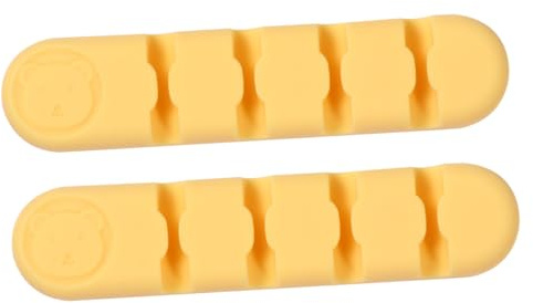 Cable Organizer Clips 2 Pack Yellow Silicone Self Adhesive Set