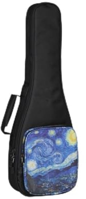 Gettimore Ukulelen- und Gitarrentasche aus wasserdichtem Oxford-Stoff mit verstellbarem Schultergurt für 21/23/26-Zoll-Ukulelen oder 30-Zoll-Gitarre, leichte tragbare Aufbewahrungstasche im blauen