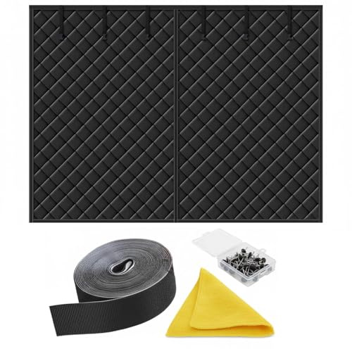 Tenda Magnetica Termica per Porta Basculante, Kit Isolamento Garage e Cantina, Barriera Antifreddo Invernale, Telo Antivento Rinforzato (Nastro 4cm)(Nero,Fits 250 X 215 CM Door)