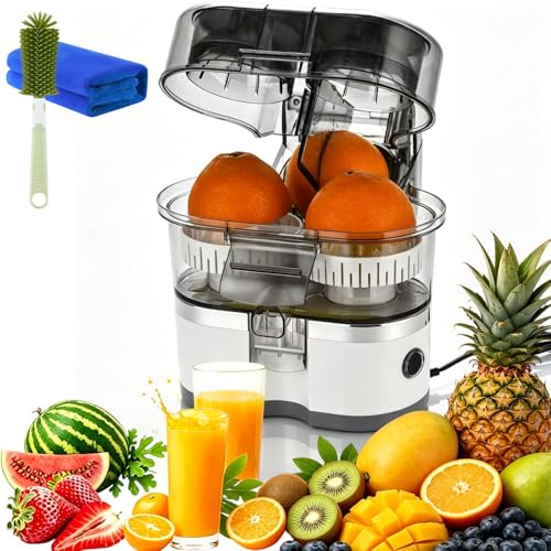 Automatische Zitruspresse Mit Zwei Ausläufen, Dual Head Automatic Citrus Juicer - Zerlegen & Abspülen, Elektrische Zitruspressen, Juice Maker, Doppelte Geschwindigkeit, Halbe Zeit (A)