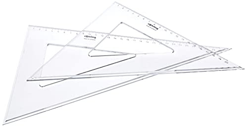 Rotring S0237870 Zeichendreieck, 2er Satz, 30 cm, glasklar