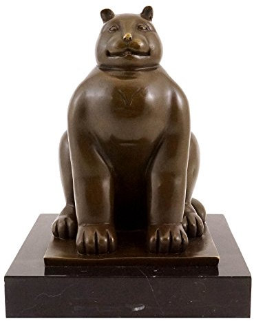 Kunst & Ambiente - Fernando Botero - Fat Cat/Fette Katze - Bronzeskulptur - signiert - Statuen online kaufen - Dekorative Figur - Wohndeko für Innen