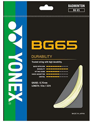 YONEX BG 65 Badmintonsträngar, 0,70 mm (bärnsten)