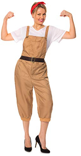 Unbranded WW2 1940s Land Girl Womens Army World War 2 Fancy Dress Costume 10-12