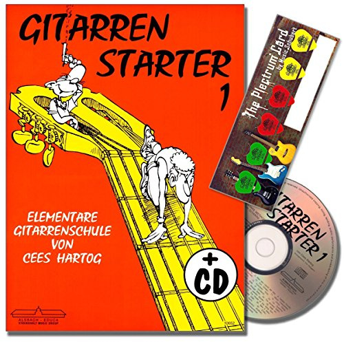 Gitarrenstarter Band 1 - Gitarrenschule mit CD für Anfänger von Cees Hartog - mit Musik-Schubert Plektrum-Card©