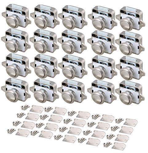 RDEXP 20PCS Keyless Locks Verriegelungsknopf Schrank für RV Schubladenschrank Türstärke 15-18mm