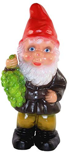 Gartenzwerg Garten Zwerg Figur aus Kunststoff mit Trauben Höhe 36 cm