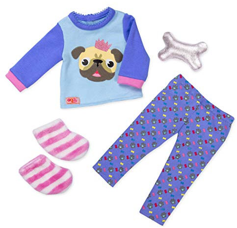 Our Generation 70.30390Z Pug-Jama Party Toy Accessories Outfit, for A 18 inch / 46 cm Doll
