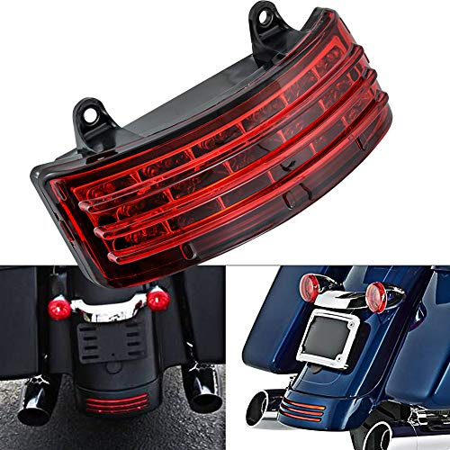 NATGIC Motorrad-Rücklicht, Tri-Bar-Rücklicht, L-E-D-Bremslicht mit Blinker und Lauflicht für H-arley David/-son FLHX FLTRX Street Glide Touring – rote Linse