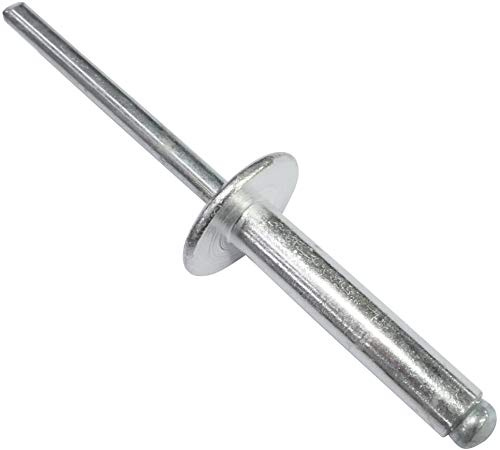 AERZETIX - C48174 - Satz von 100 Blindnieten blindniet Ø5x25mm mit großkopf 14mm - DIN 7337 C - popnieten - nieten mit bruchfest stange - aus aluminium stahl