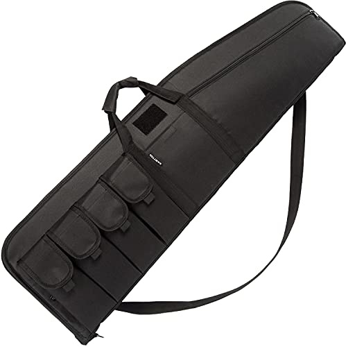 MARITTON Rifle Case Tactical Single Scoped Soft Rifle Bag with Multiple Magazine Holder Pouch,Dual Lockable Zippers, Available Length in 35 41 45.Black, 41inch Rifle Case