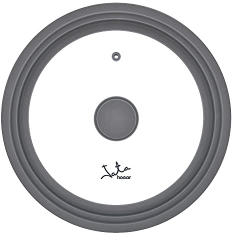 JATA HOGAR T26 - Tapa de vidrio para sartén y microondas. Apta para lavavajillas. Con válvula para salida de vapor. Para 26-28 y 30 cm.