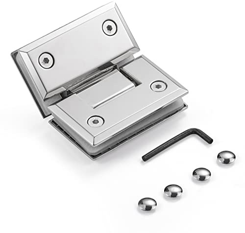 Rahmenloses glasduschtürscharnier/badezimmer-Glashalterung,5 mm massiv 304 Edelstahl,nahtlos gegossen,für 8-12 mm Glas geeignet,Polieren,135 Grad Glas-auf-Glas-Montage (1 Stk)