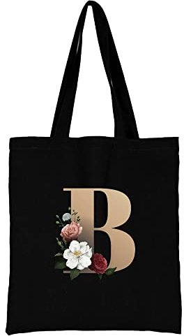 26 Letter Printed Canvas reusable grocery bags, Foldable Casual Travel HandBag, Shoulder Beach Tote Bags, Shopper bag eco friendly super strong washable Storage bags Shopping bag Canvas bag for Women