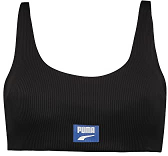 PUMA Scoop Neck Top Bikini, Negro, L para Mujer