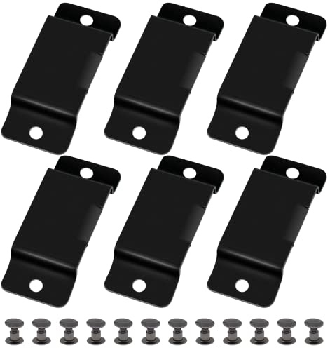 KIBBEH 12 Pcs Tape Measure Holder Metal Tape Measure Holder for Belt, Tape Measure Clips with Rivets, Tape Measure Hanging Tape Holder for Easy to Carry(Matte Black