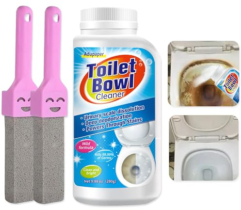 Adupaper Pumice Stone for Toilet Bowl Cleaning, Powerfully Cleans Hard Water Rings, Calcium Buildup & Stains, Suitable for Cleaning Toilets, Bathtubs