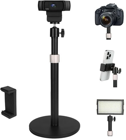 Mippko Webcam Camera Stand Phone Holder for Desk,1/4-20 Threaded Compatible with Logitech Webcam C920 / C920S / C920x / C922 / C922x / C925e / C930 / C930e / C615 / C960,DSLR Camera/Smartphone