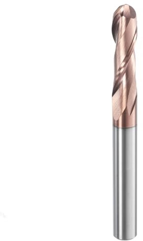 sourcing map Ball Nose End Mill 2 Flute 5/16 Diameter 5/16 Shank Tungsten Carbide Uncoated Spiral CNC Router Bits 1-1/8 Cutting Length Single End Ball for Carving Engraving Grinding