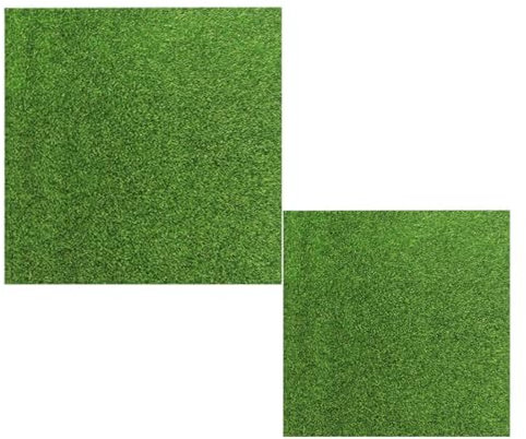 WeddHuis 2 pezzi Mini Erba Artificiale, Miniature Decorazione, Tappeto in Giardino, in Plastica Prato per Fai da Te Ornamento del Giardino, Finta, Prato Finto per Esterno (15x15cm)