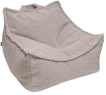 MEOWBABY Sitzsack Eckig für Kinder Sitzpouf Kindermöbel Indoor Beanbag, Bearly, Hellgrau