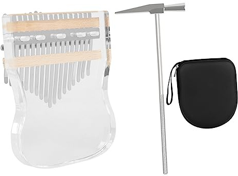 Vaguelly Transparentes Daumenklavier mit Tasten Tragbares Musikinstrument Fingerklavier Kalimba für Anfänger Acryl-kalimba für Familienfeiern und Aktivitäten im Freien