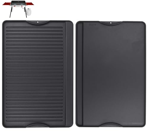 WEBROIL 24 X 16 Reversible Cast Iron Griddle for Camp Chef, Flat Top Plate for Gas/Stove/Charcoal/Propane Grill, Universal 4 Burner Stove Top Griddle for Outdoor Cooking & Camping Accessories