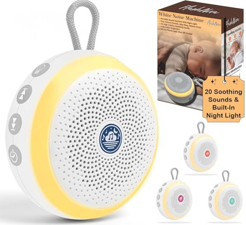 FlashNova Sound Machine with Night Light – White Noise Machine, 20 Calming Tracks, Lullabies & Rain Sounds, USB Rechargeable | Baby Music Box for Newborn, Infants & Kids | Soothing Music, Sleep Sounds