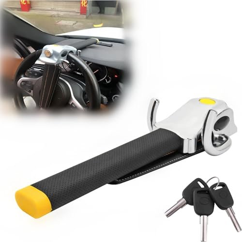 KRTHNI Lenkradkralle Für Auto, für Peugeot 108 2014-2020, Lenkradschloss, Auto Diebstahlschutz, Strapazierfähig, Universelle Passform, 3 Schlüssel,B