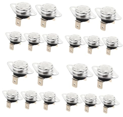 UKCOCO 20pcs Thermostat for Heater Indoor Outdoor Thermometer Auto Reset Temperature Control for Appliances Heat Fish Tank Thermostat
