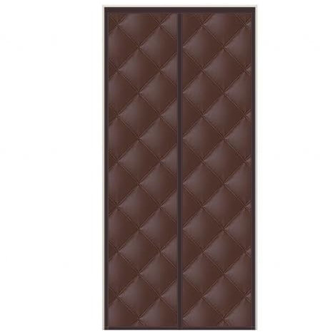 Magnetischer wärmeisolierter Türvorhang für Garage, Kellerfenster, 110 x 210 cm, Kunststoff, verdickt, verbessertes Design mit Lederbezug für verbesserte Isolierung